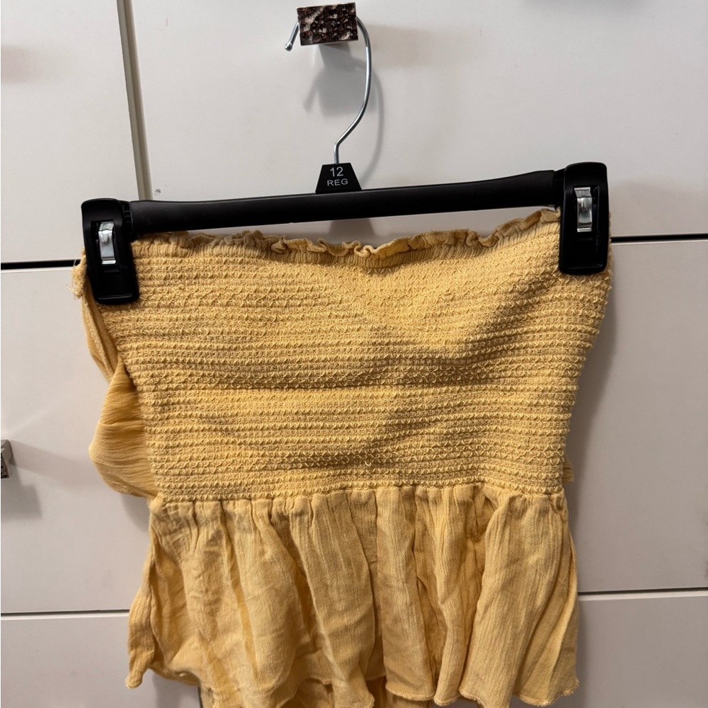 Yellow Strapless Women's Shirt
